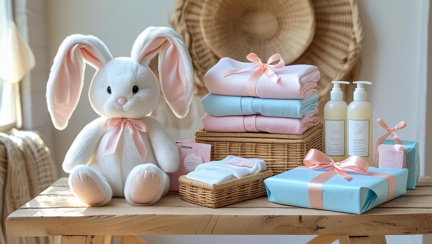 Newborn Baby Surrounded by Baby Gifts Newborn Baby with Gifts and Toys