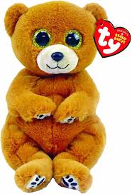 Close-up of Beanie Baby bear's fabric and eyes